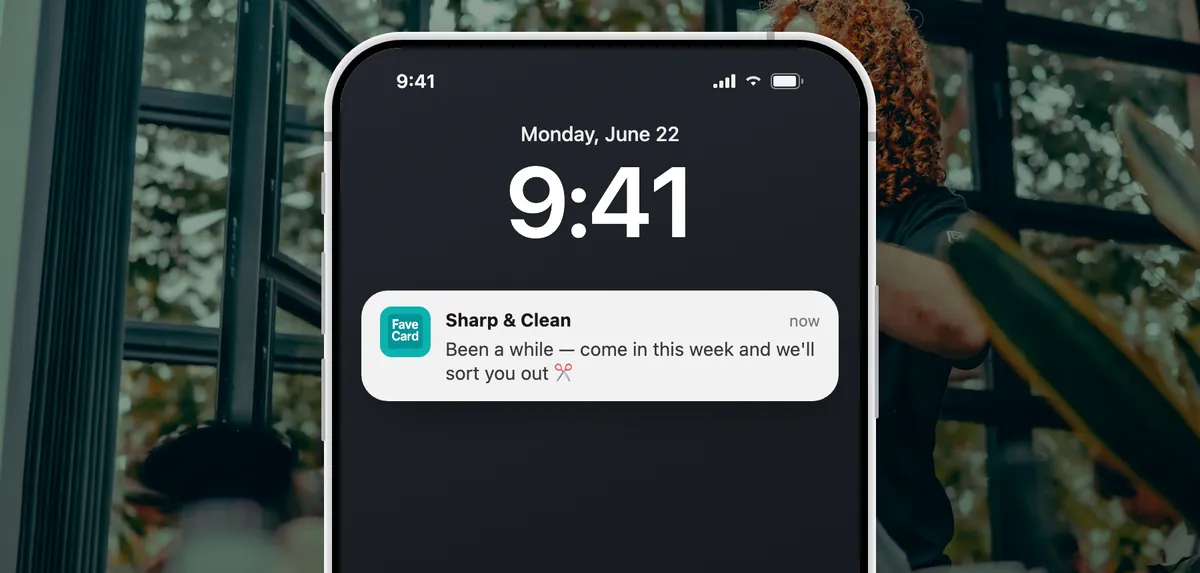 An automatic reminder from a loyalty card on a phone's lock screen